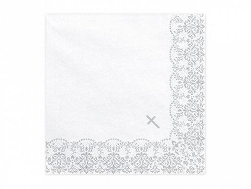 Picture of RELIGOUS NAPKINS SILVER 33X33CM - 20 PACK
